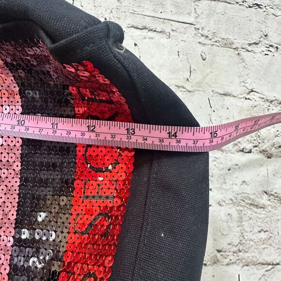 Victoria's Secret Black and Sequined Pink Red Tote Bag - Picture 6 of 7